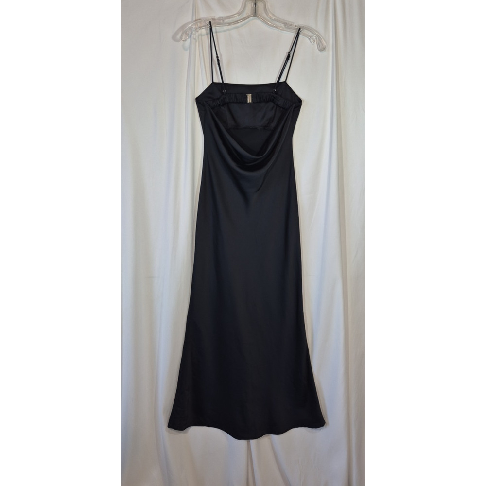 Abercombie & Fitch Open-Back Maxi Slip Dress Black XXSP - Picture 8 of 13